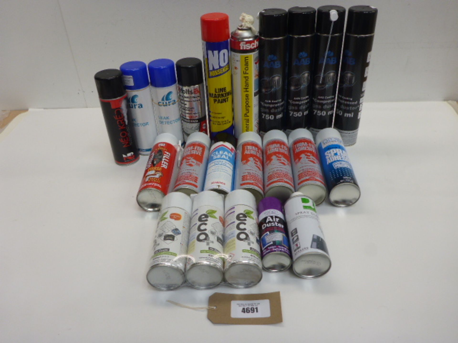 Selection of foam fillers, line marking paint, gas dusters, adhesive etc