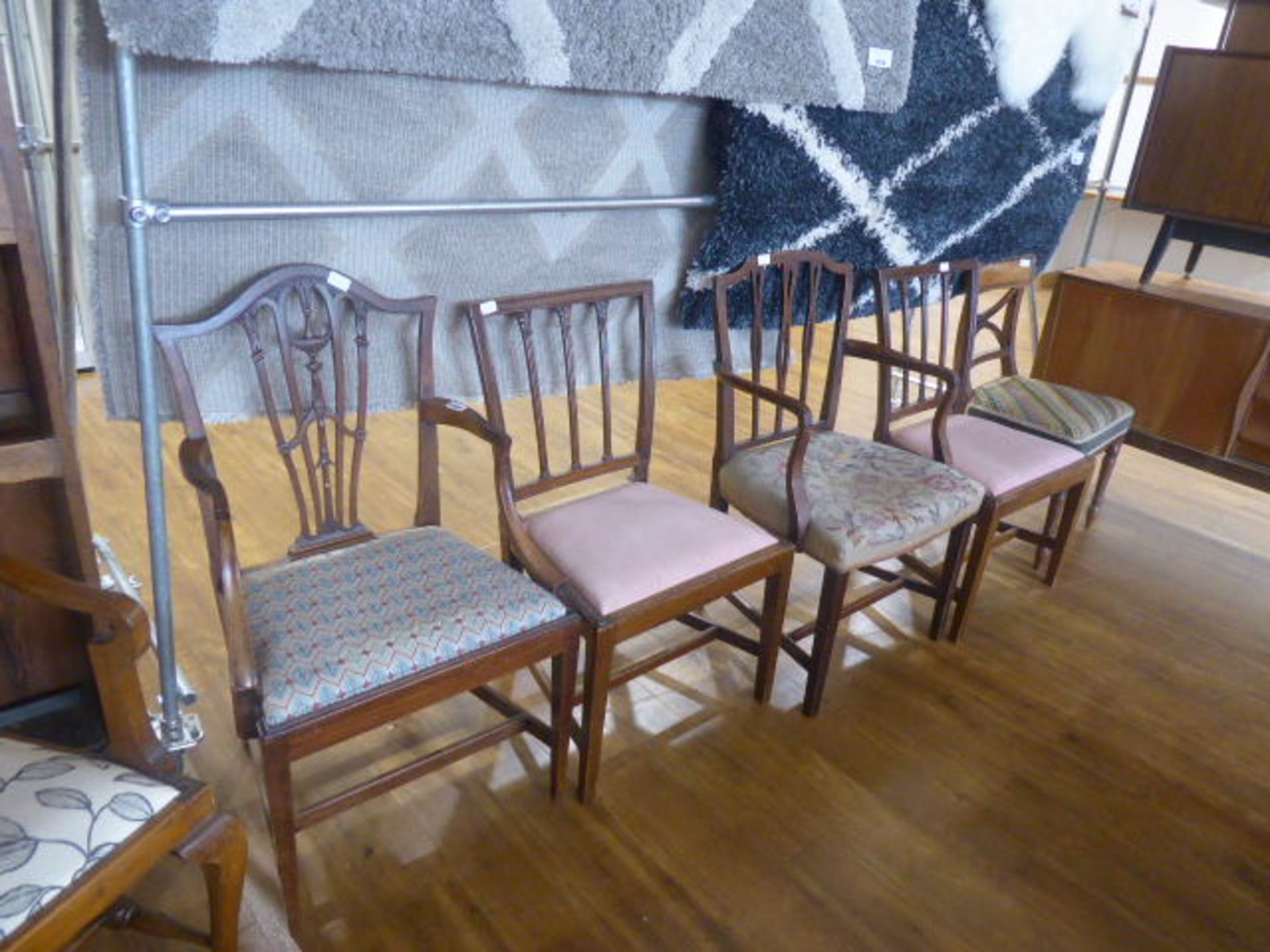 5 assorted 19th century dining chairs
