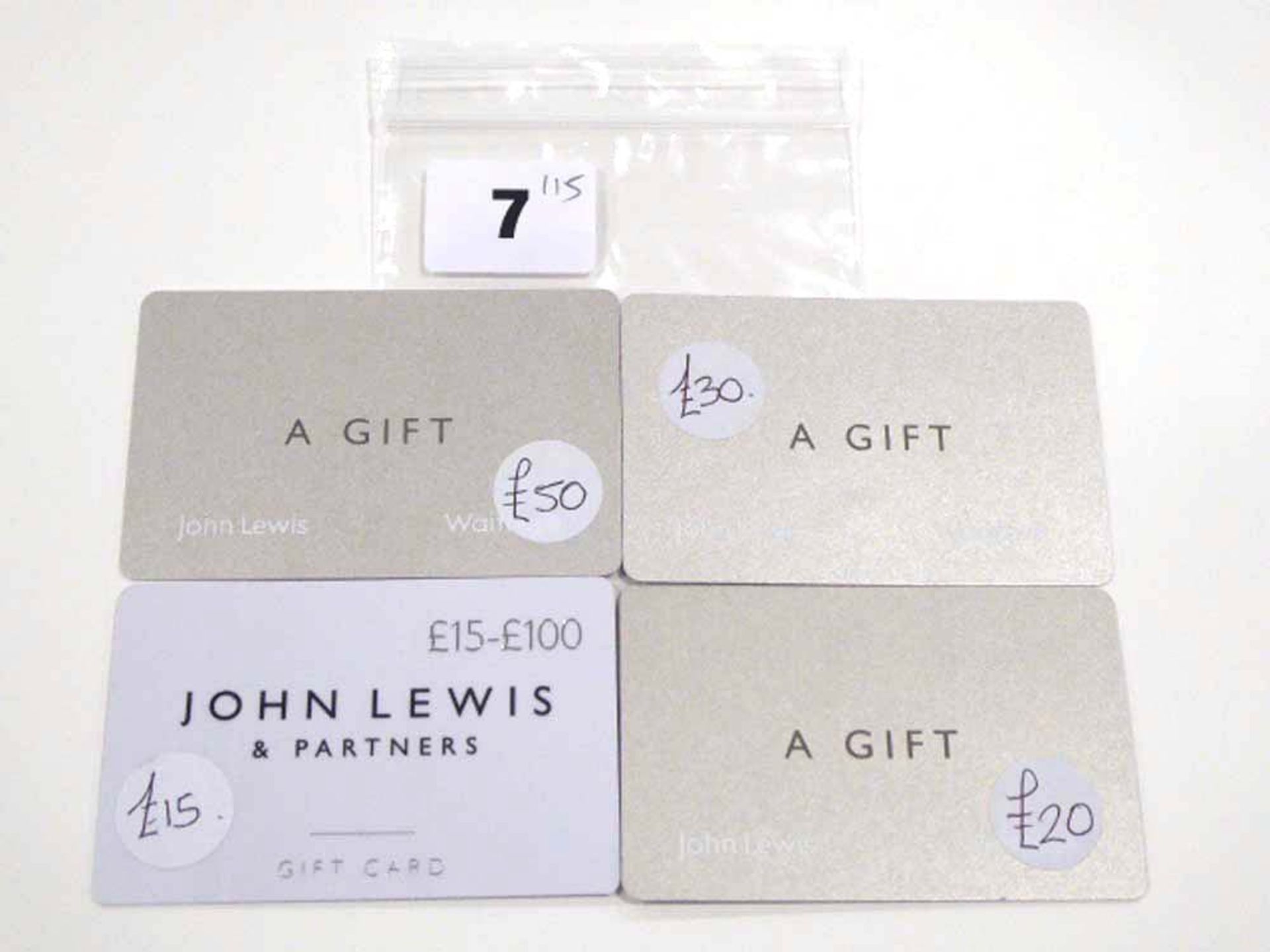 John Lewis (x4) - Total face value £115