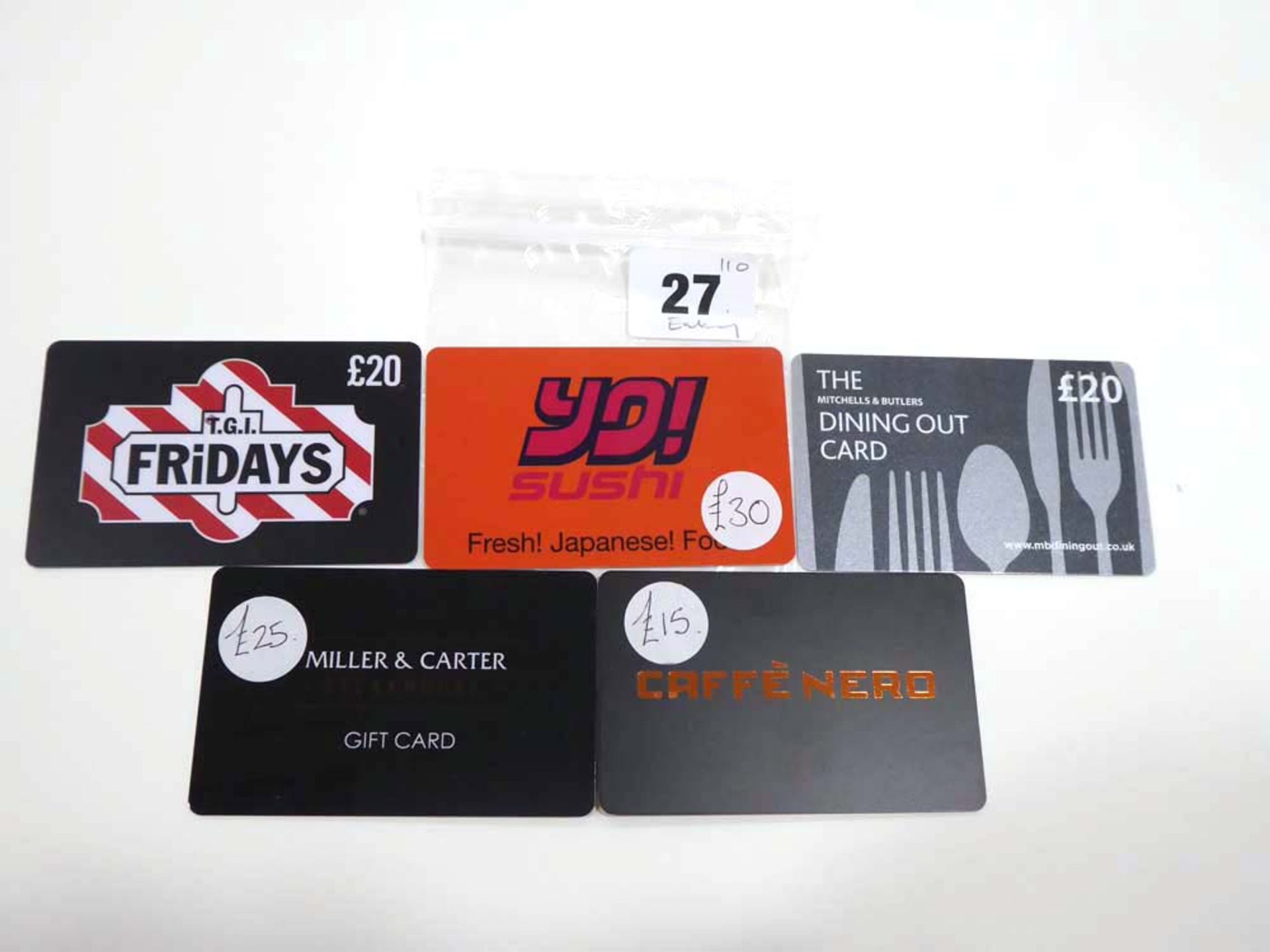 Various : Dining (x5) - Total face value £110