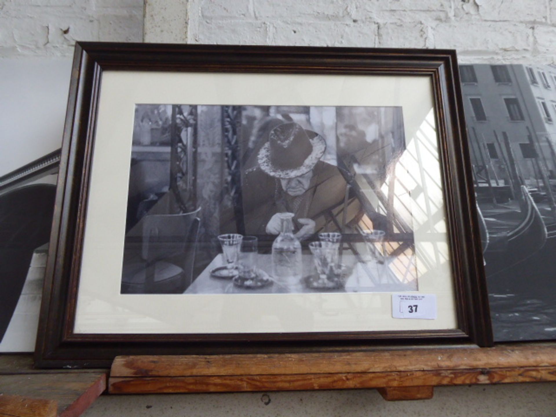 2 large framed and glazed colour prints of Italian scenes plus 3 black and white - Image 3 of 6