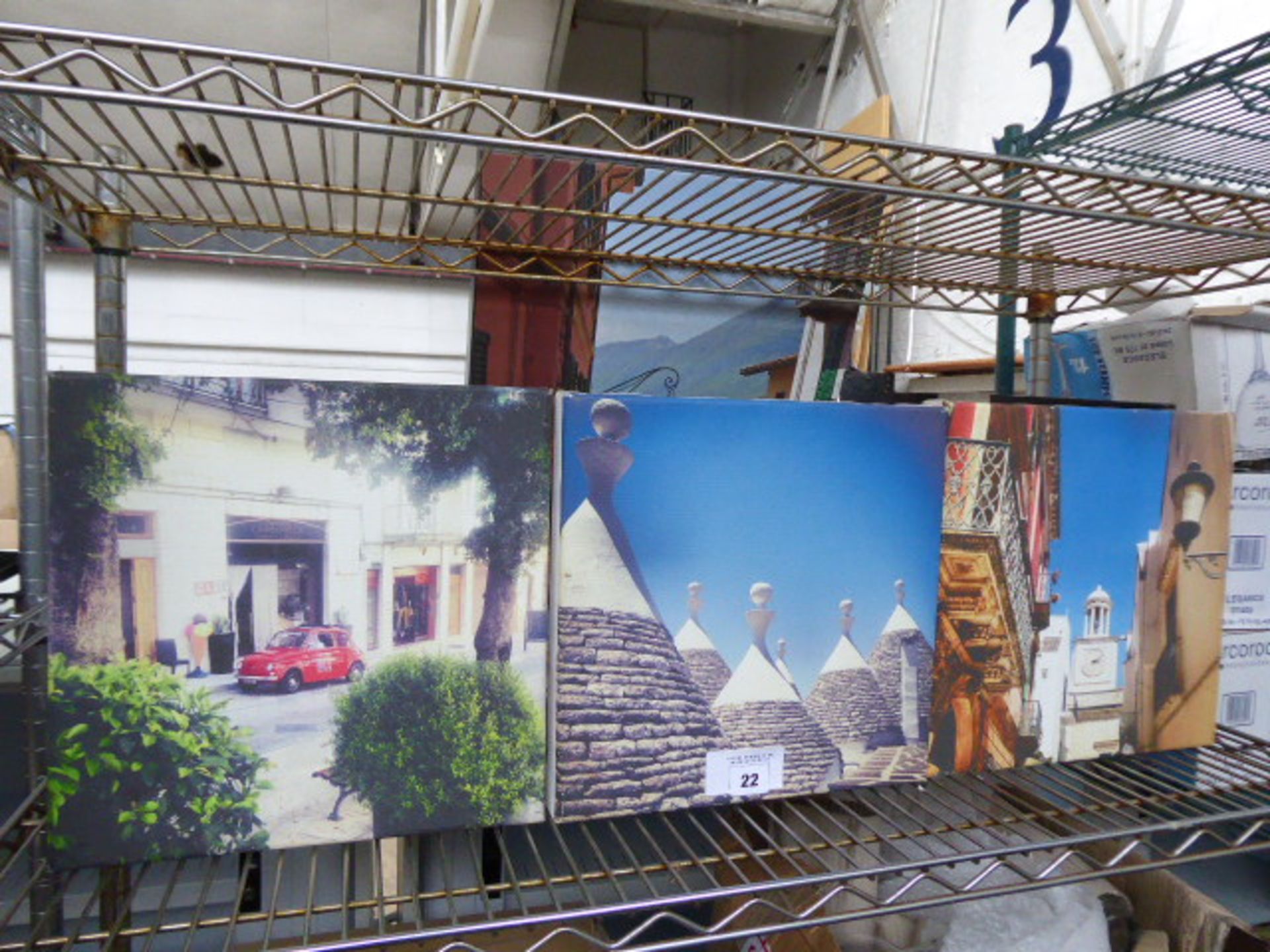 9 small stretched canvases of Italian scenes plus 2 other - Image 2 of 2