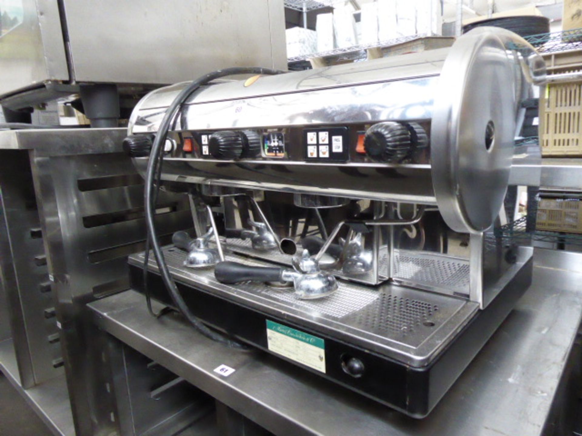 70cm Lisa SME/2 barista type automatic 2 station coffee machine with 2 group heads