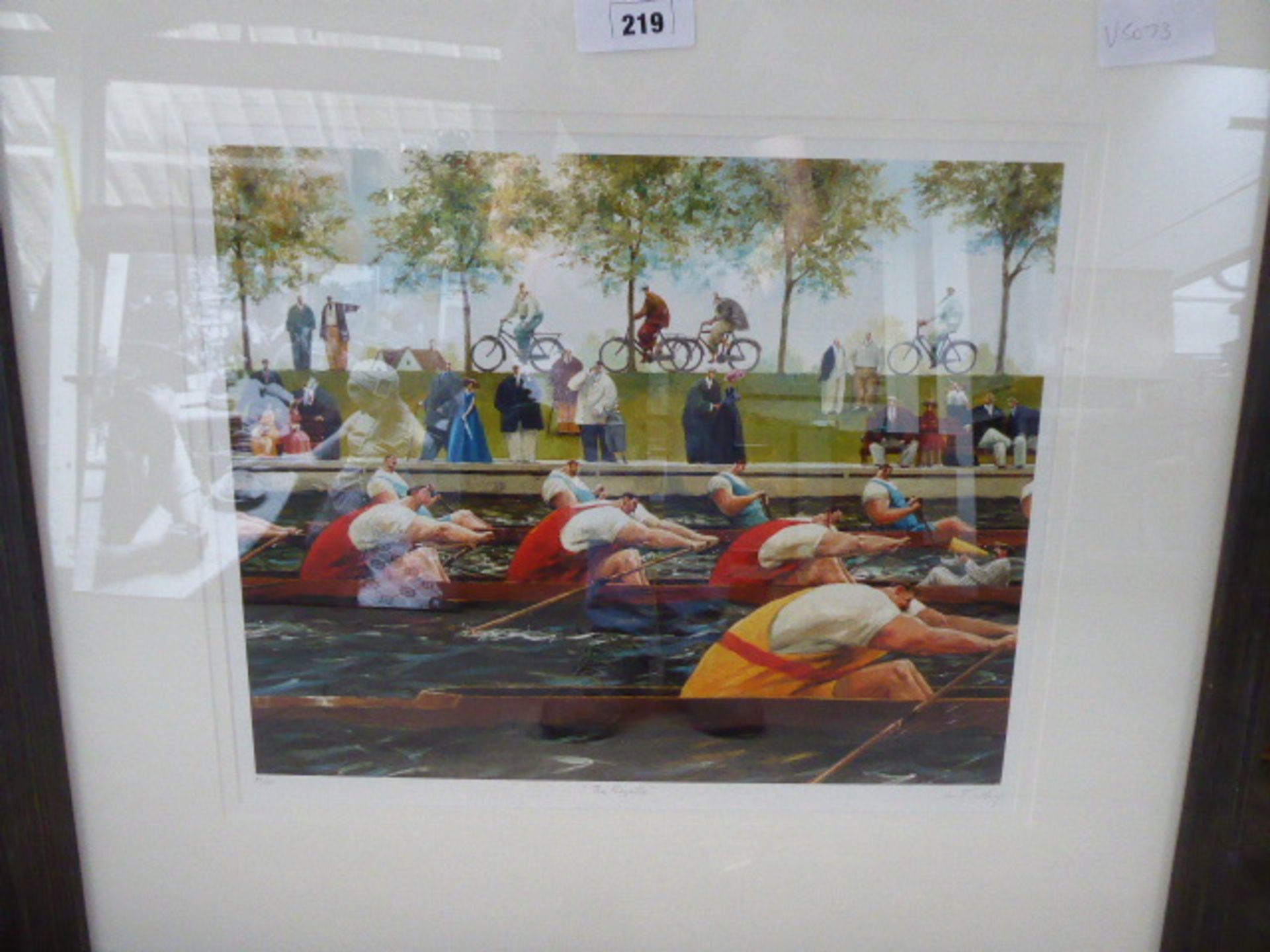 2 limited edition prints- 1 titled 'The Regatta', 1 titled 'Out of the Ruck', framed and glazed