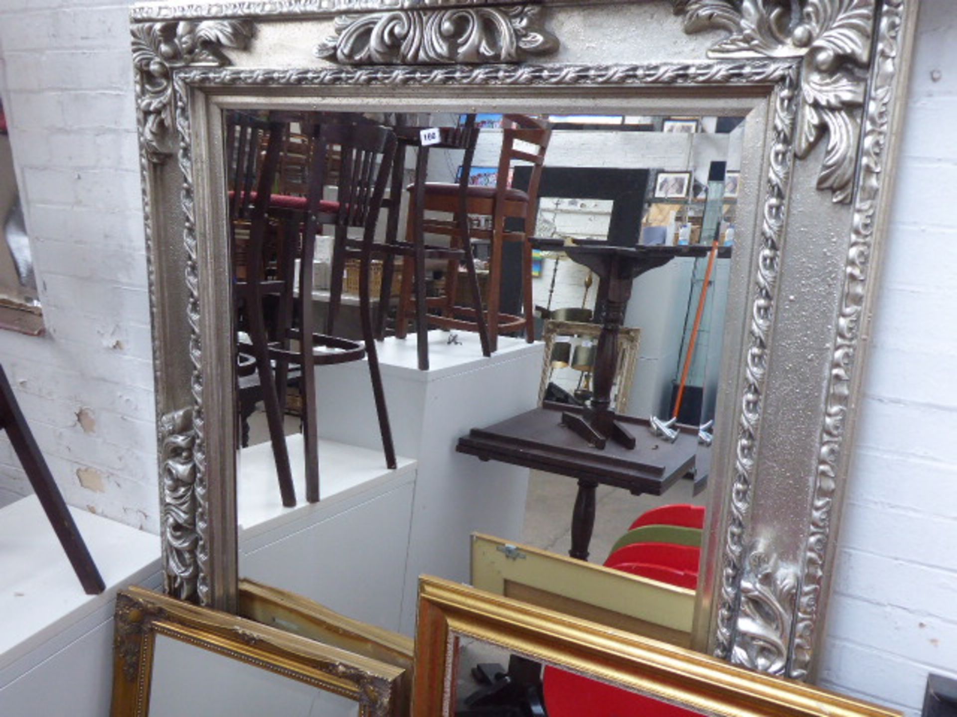 Large decorative mirror with 2 smaller mirrors