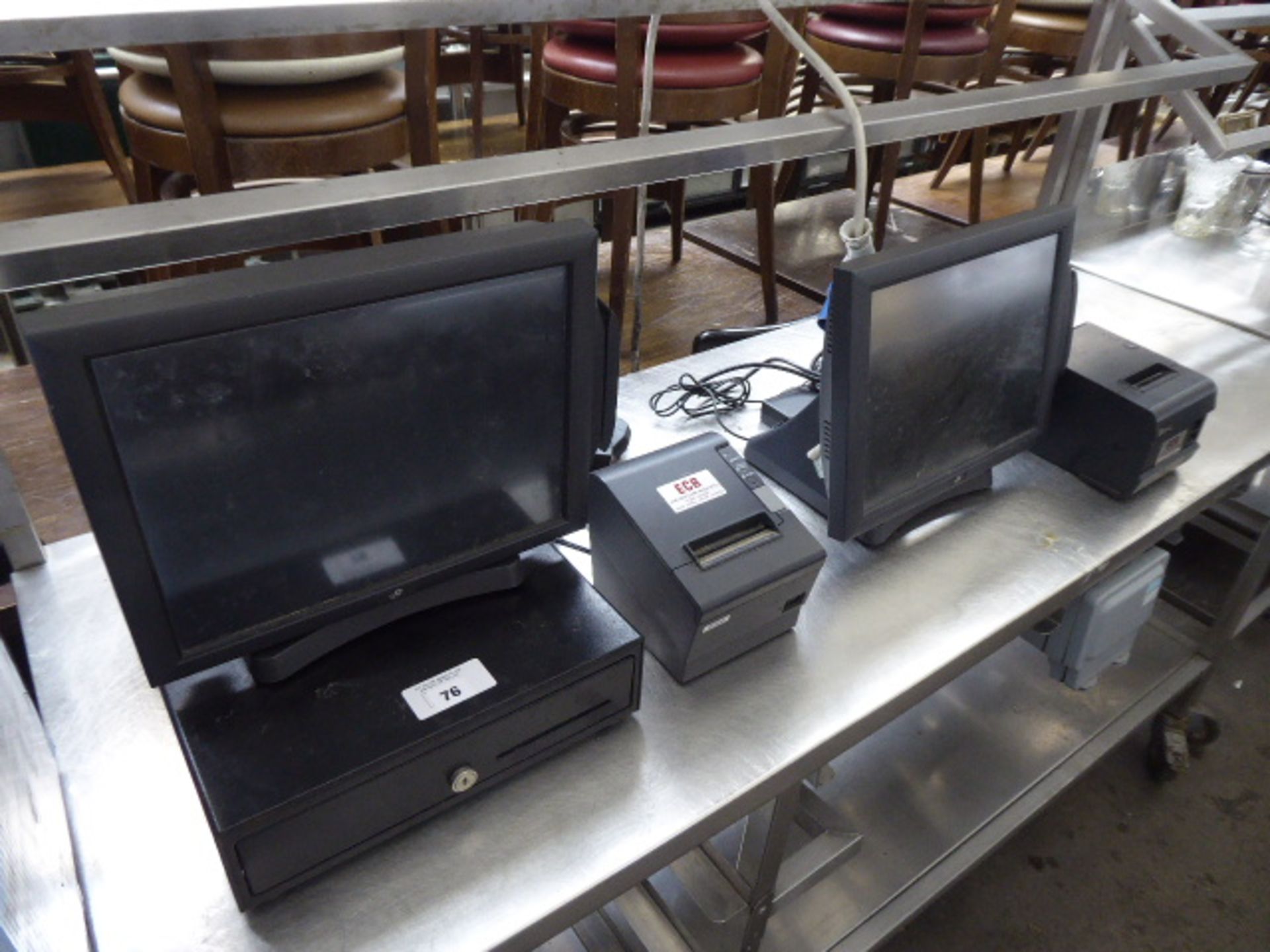 2 J2 electronic touchscreen till stations with 1 cash drawer and 2 printers - Image 2 of 4