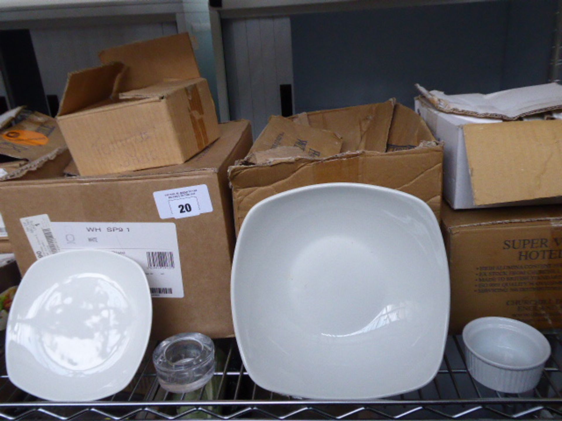 Shelf of assorted white crockery including ramekin dishes, bowls, serving bowls etc - Image 2 of 2