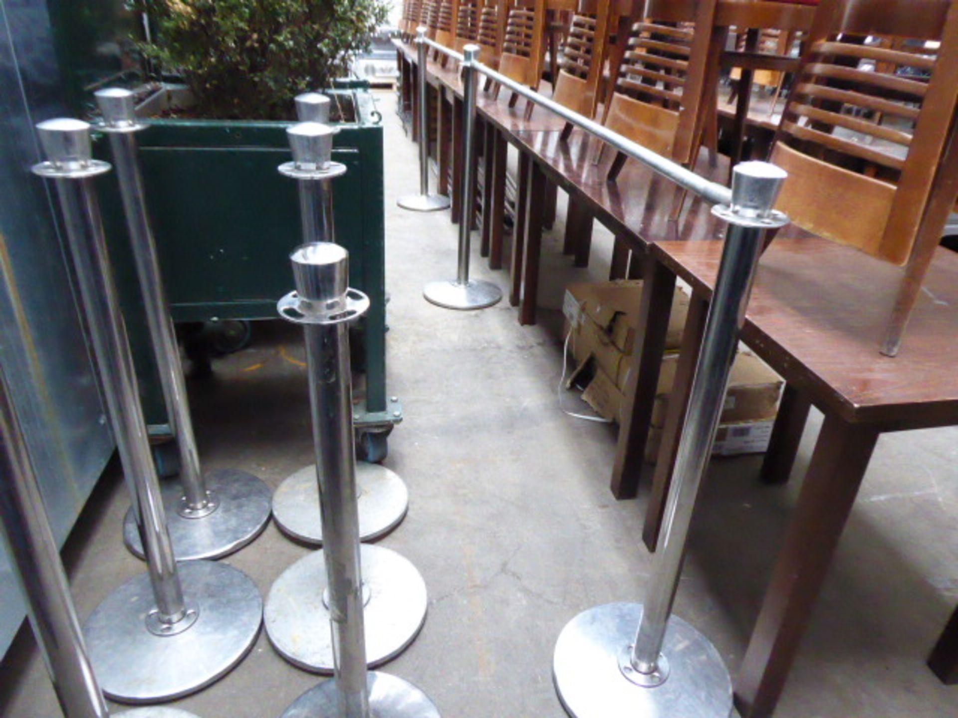 9 stainless steel bollards with a large number of associated metal bars plus 3 small boxes with - Image 3 of 3