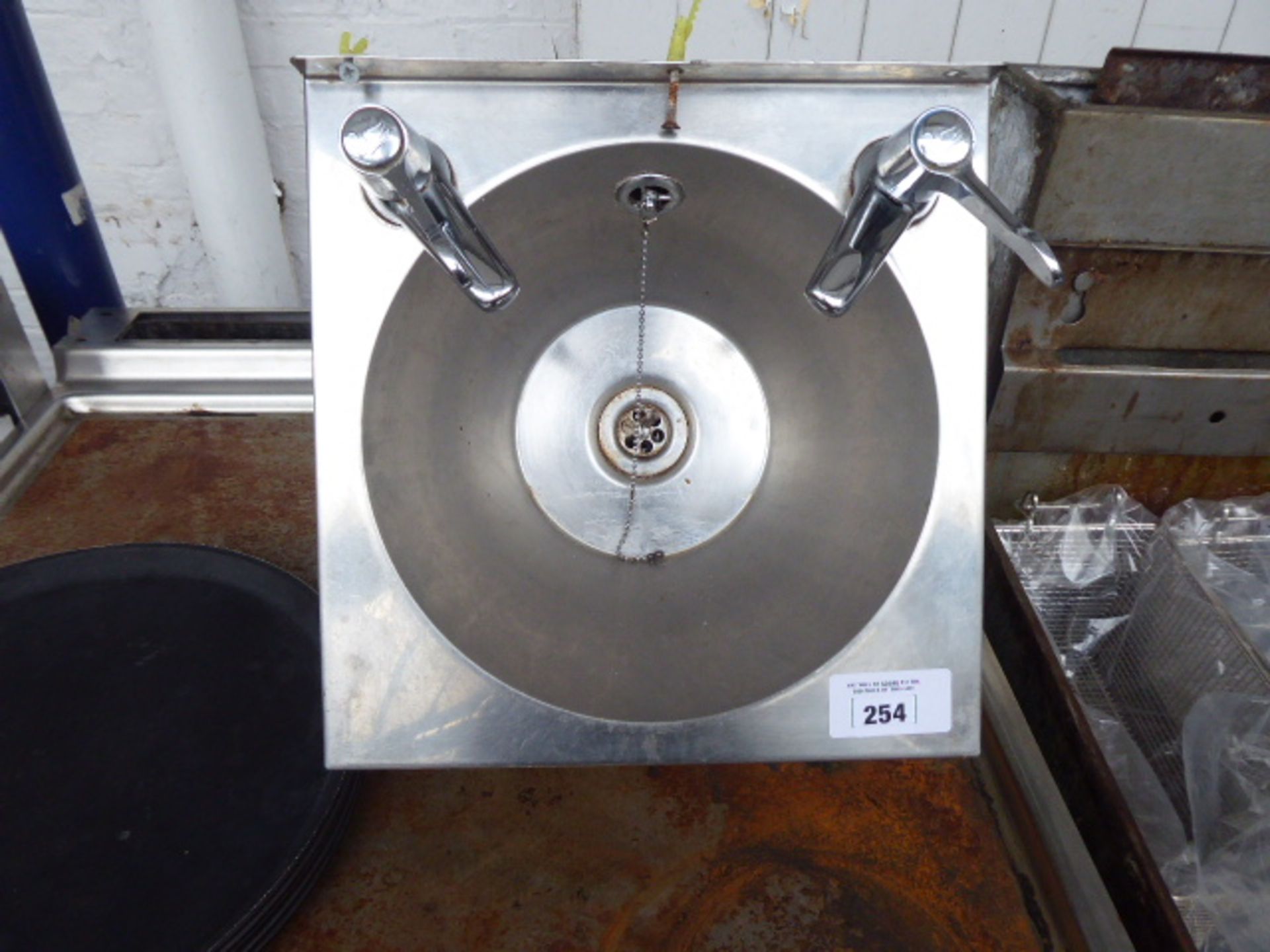 35cm stainless steel hand basin with tap set