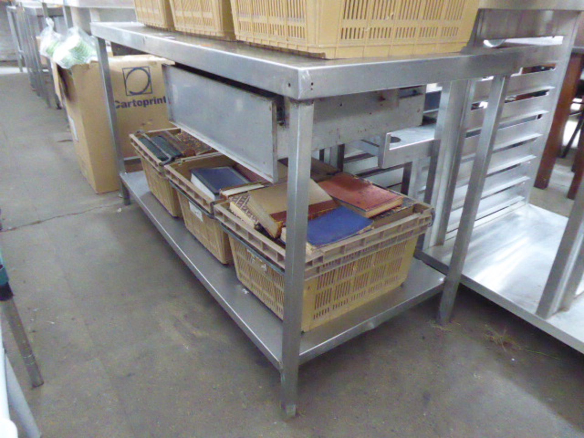 150cm stainless steel preparation table with a shelf under