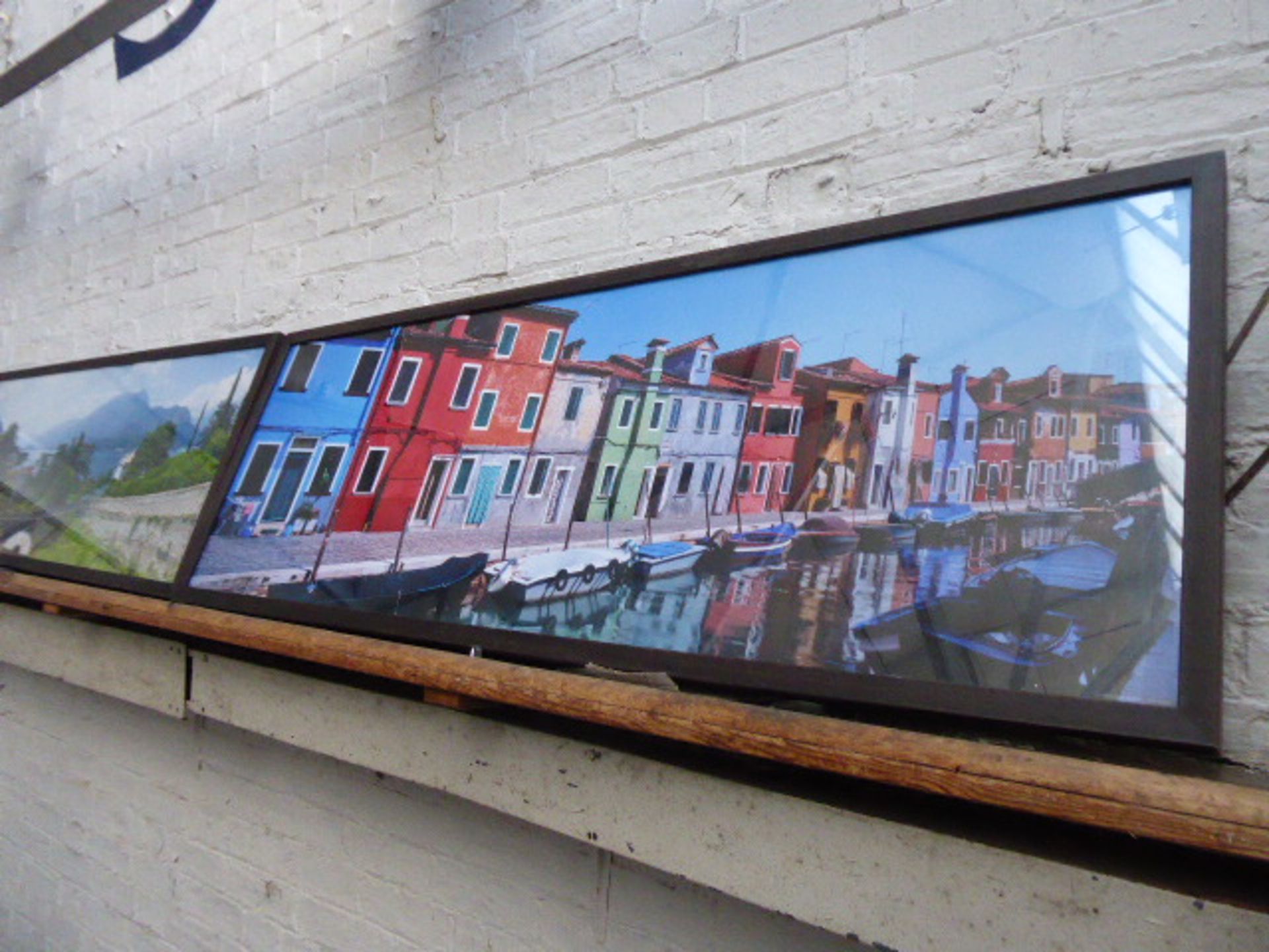 2 large framed and glazed colour prints of Italian scenes plus 3 black and white - Image 6 of 6