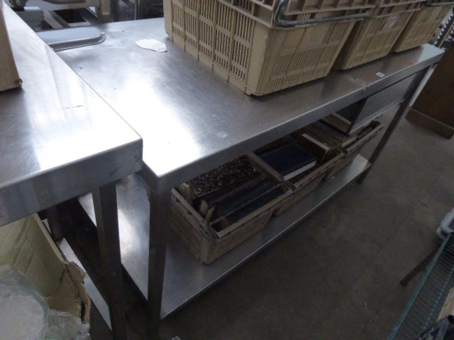 150cm stainless steel preparation table with a shelf under - Image 2 of 2