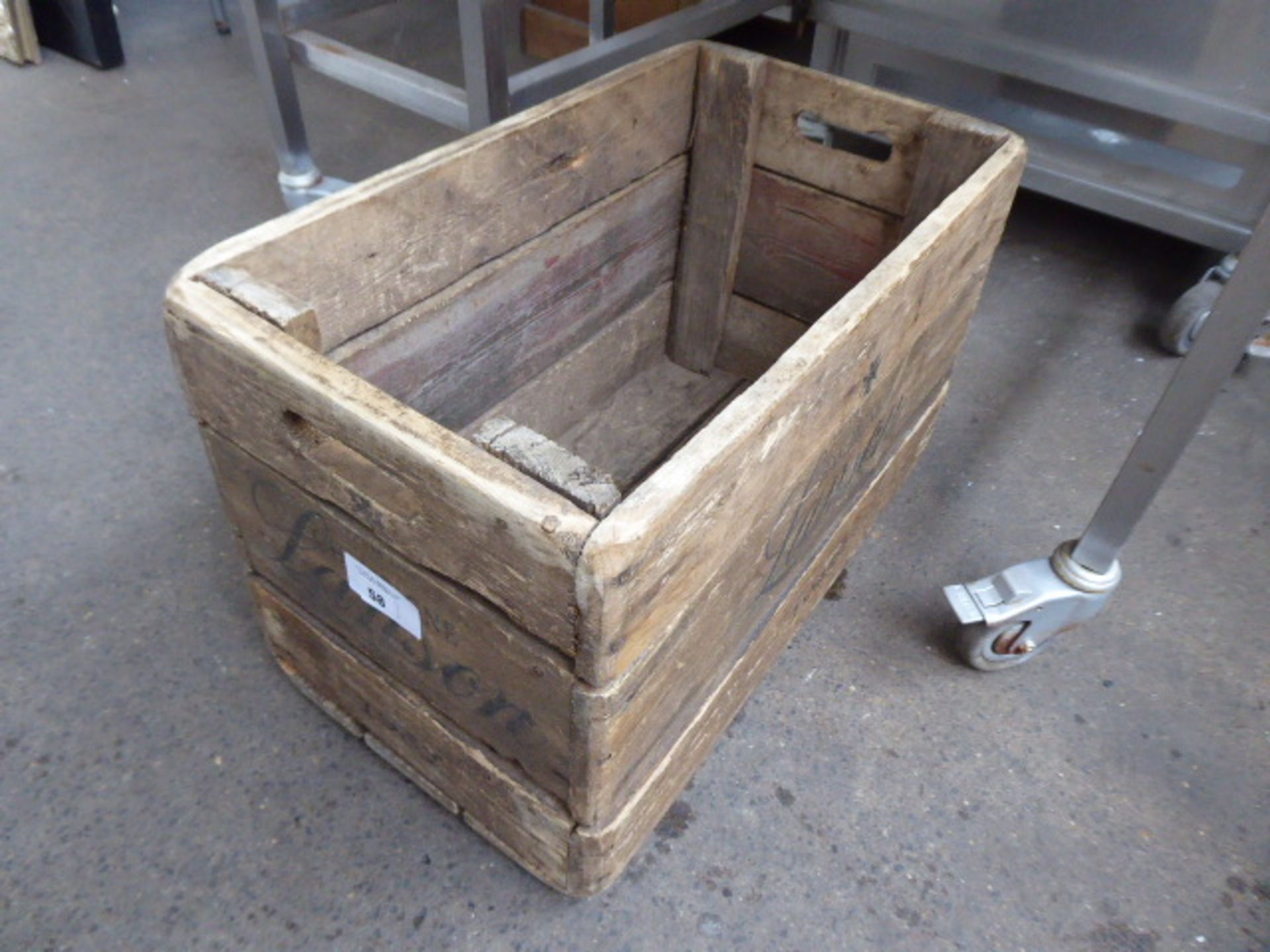 A champagne Lanson wooden crate