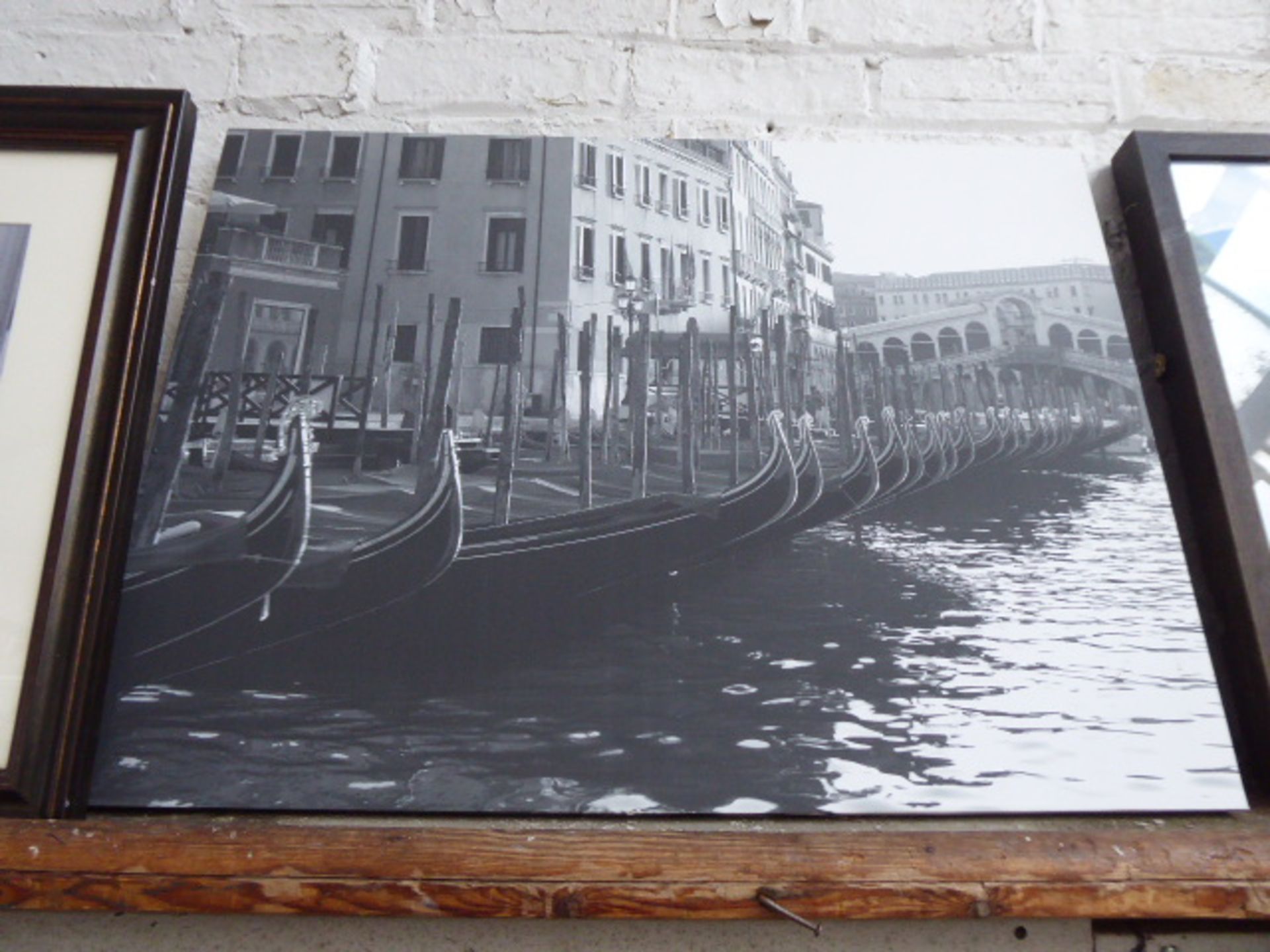 2 large framed and glazed colour prints of Italian scenes plus 3 black and white - Image 4 of 6