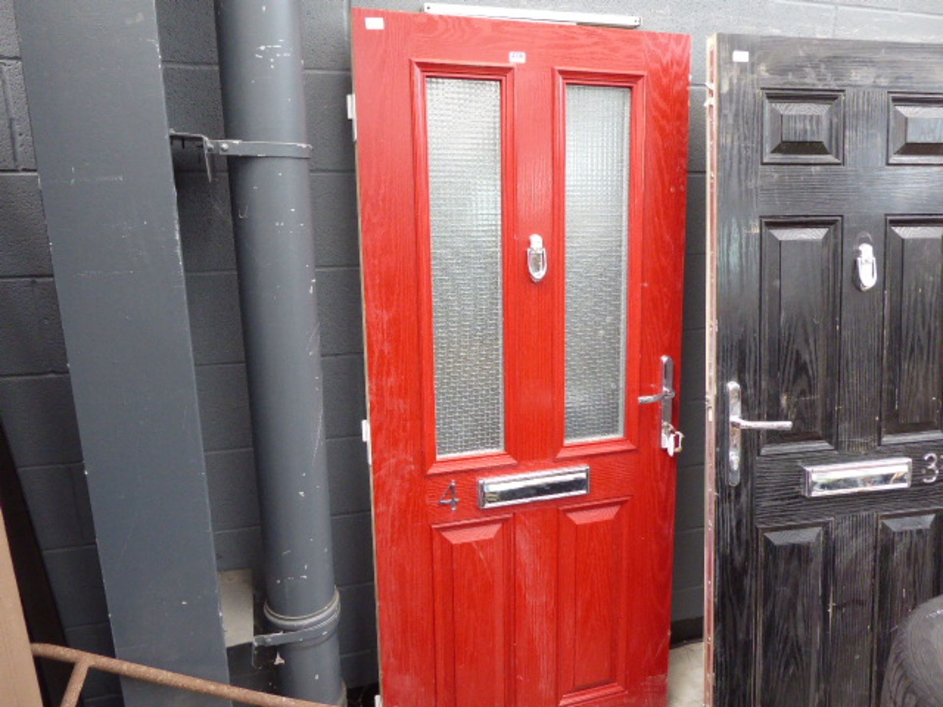 Red composite front door