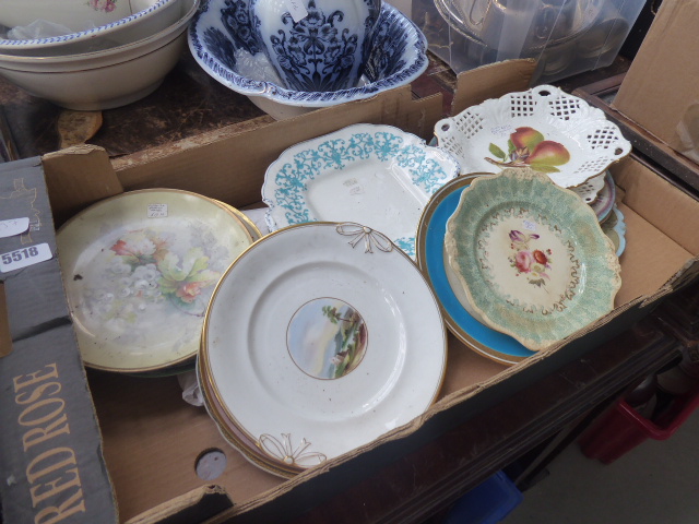 Box containing a quantity of china plates