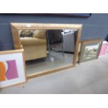 Rectangular mirror in gold painted frame