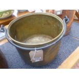 (10) Brass cauldron with swing handle