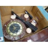 Marble 1930's style clock with 2 garnitures