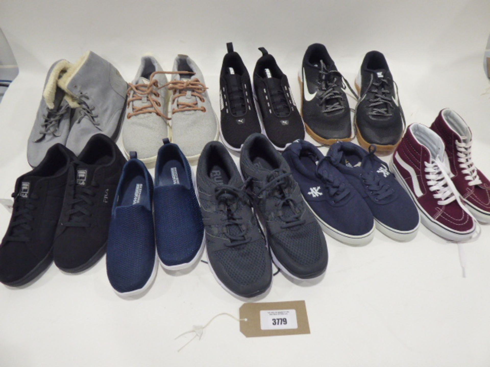 A selection of trainers with brands including Karrimor, Nike, Adidas, Vans, Sketchers, Puma and more