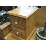 Small modern pine 2 drawer bedside