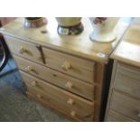 Modern pine chest of 2 over 3 drawers