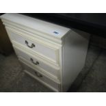 White 3 drawer bedside unit