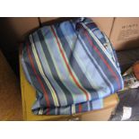 (1096) Box containing striped picnic seat covers