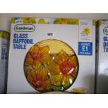 Boxed glass daffodil bird table