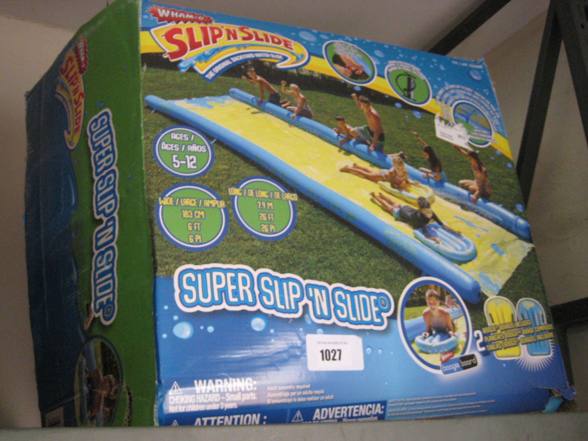 Boxed super slip and slide water slide