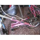 Ladies Dahon folding bike in pink