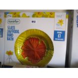 Boxed glass daffodil bird bath