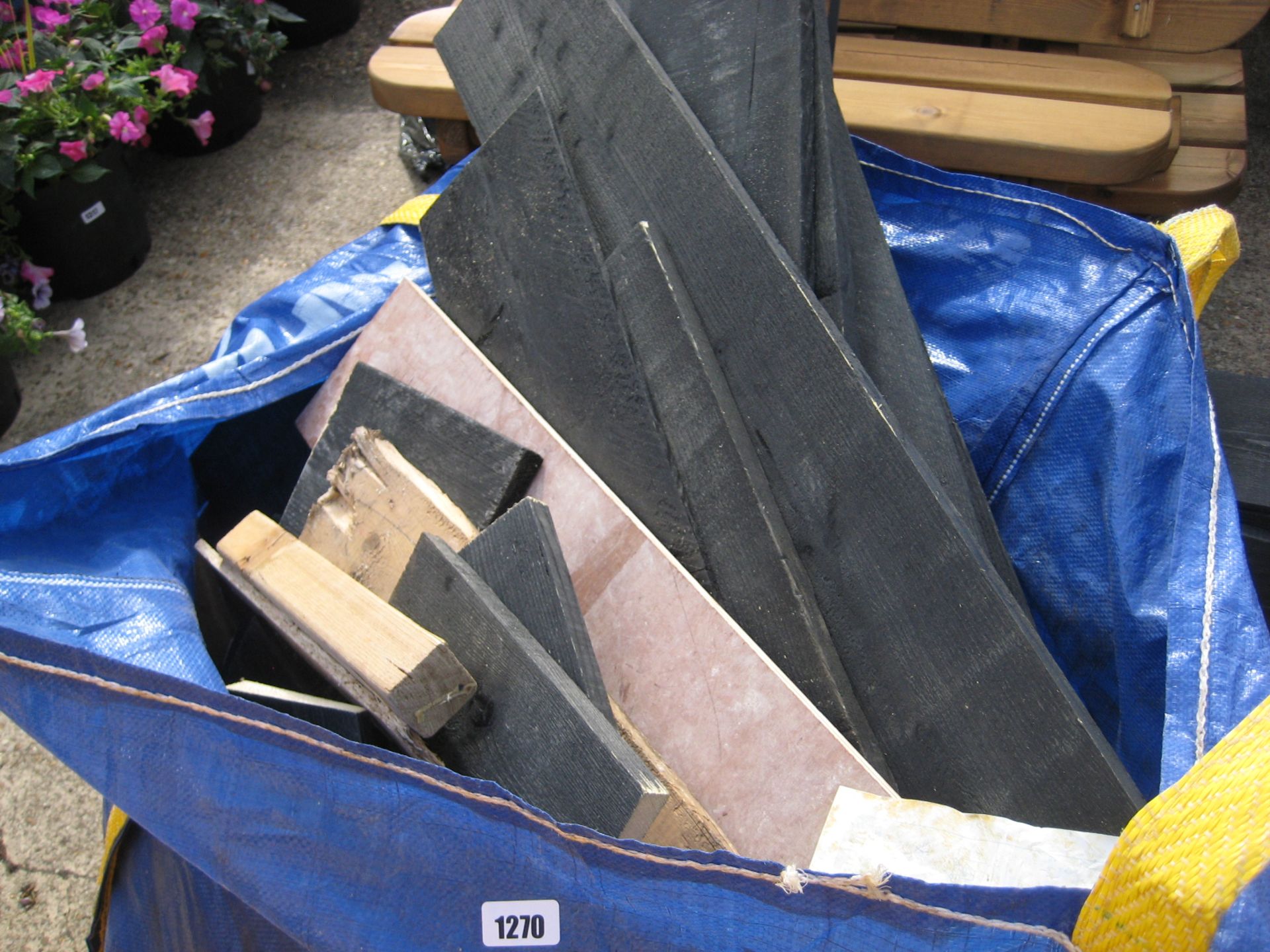 Builders bag containing wood off cuts