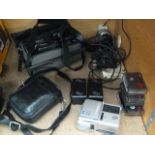 Collection of video cameras and accessories