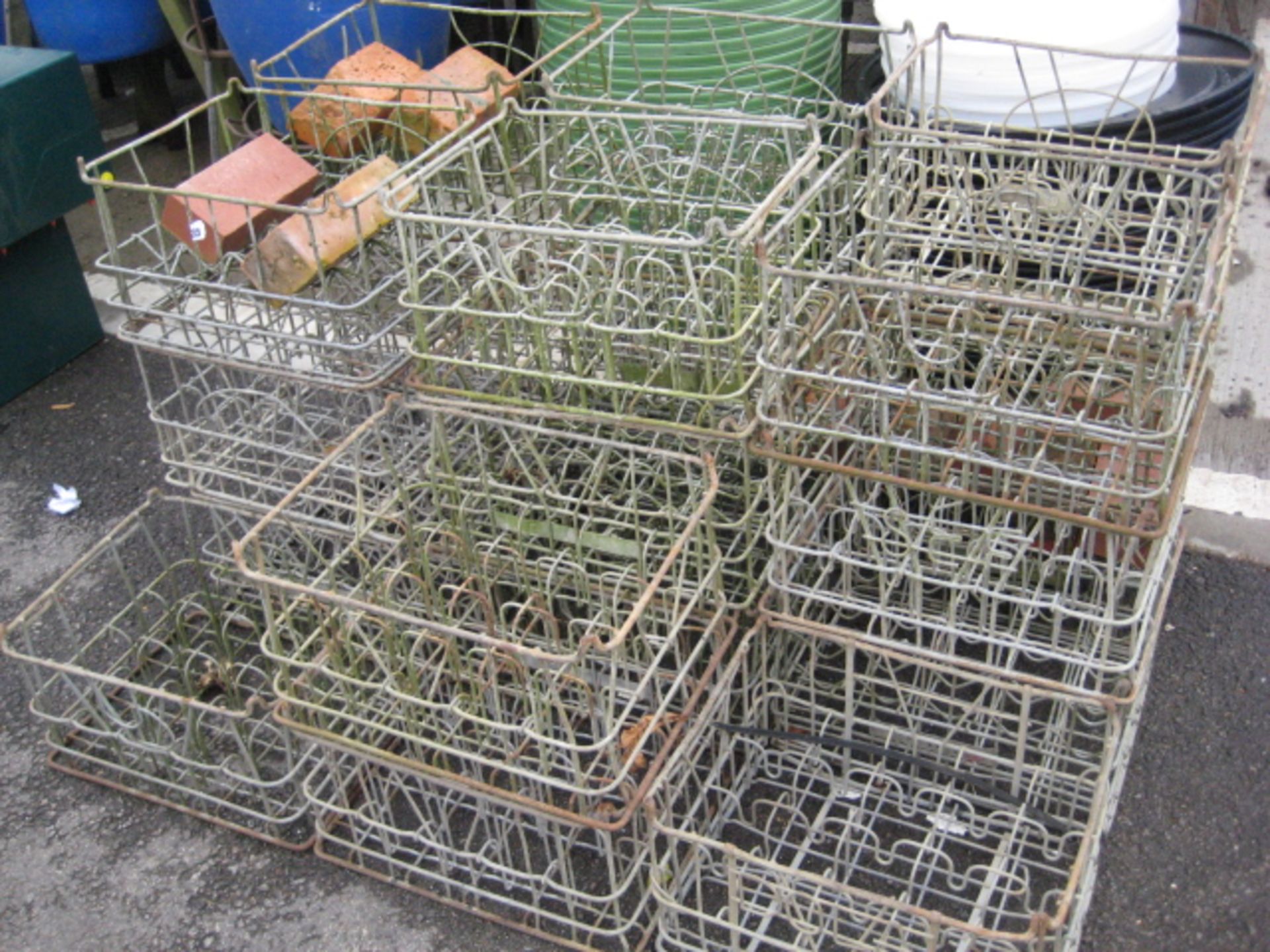 Large quantity of vintage milk crates