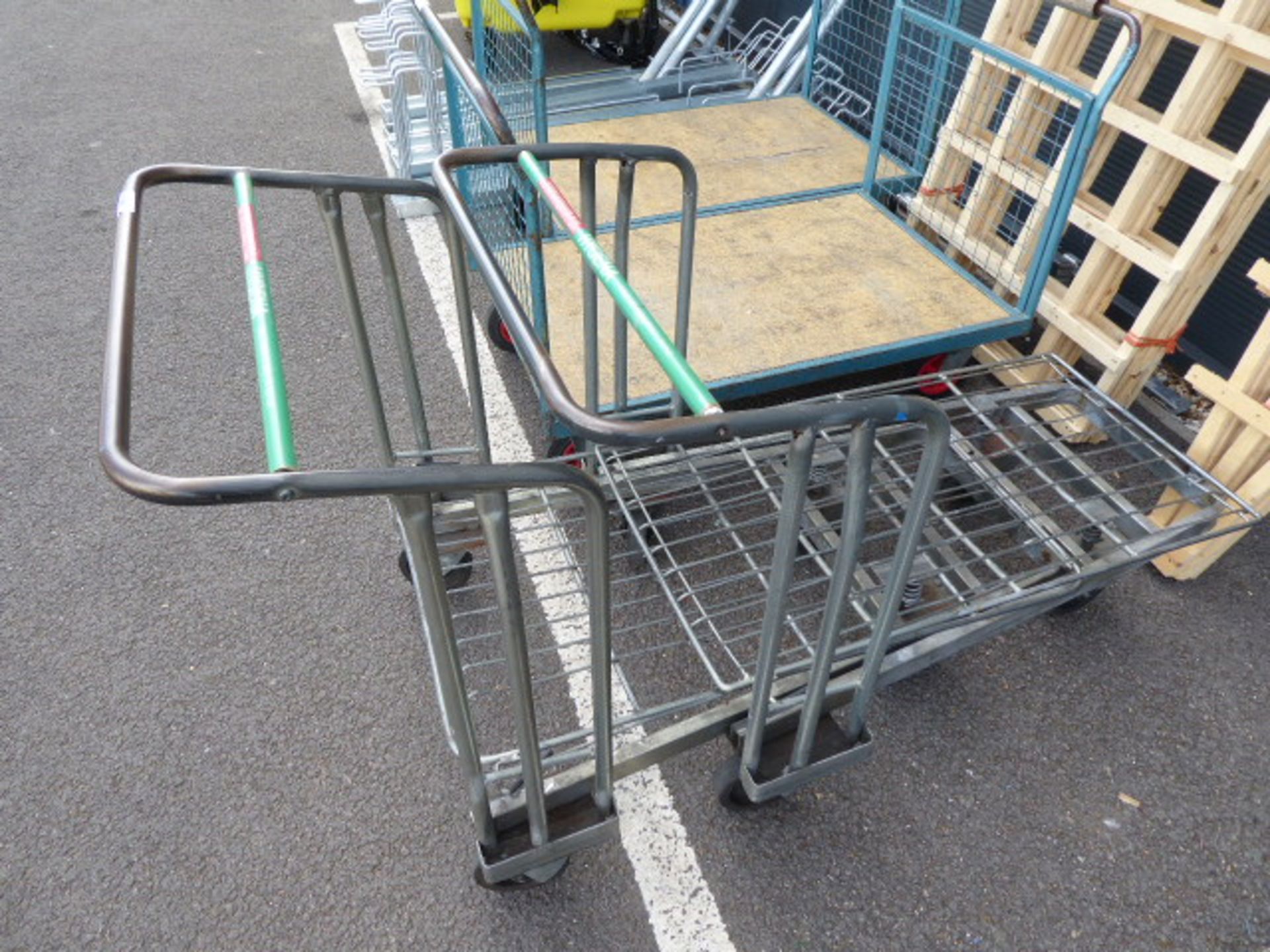 2 metal 4 wheel trollies