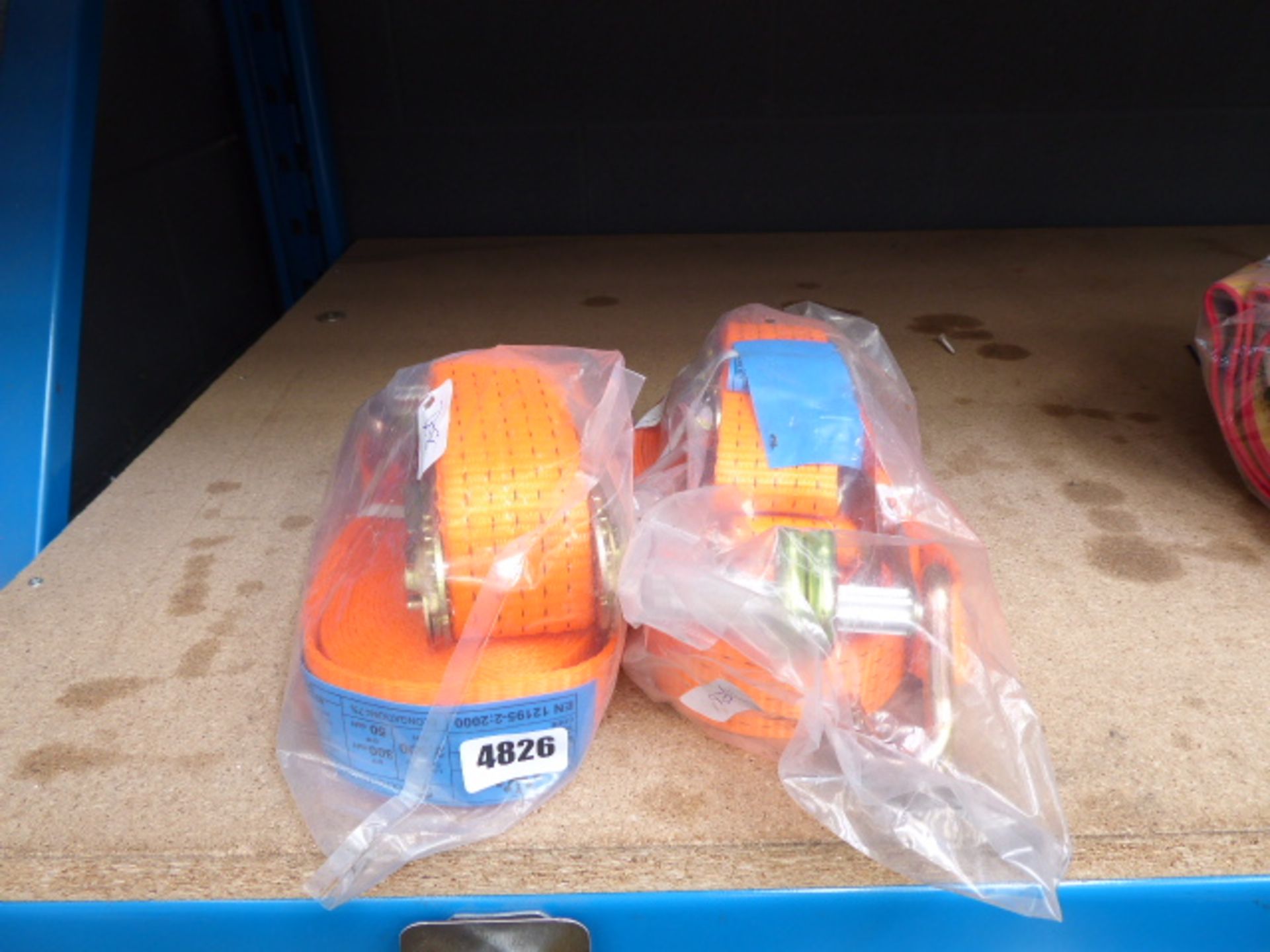 2 Orange lorry straps