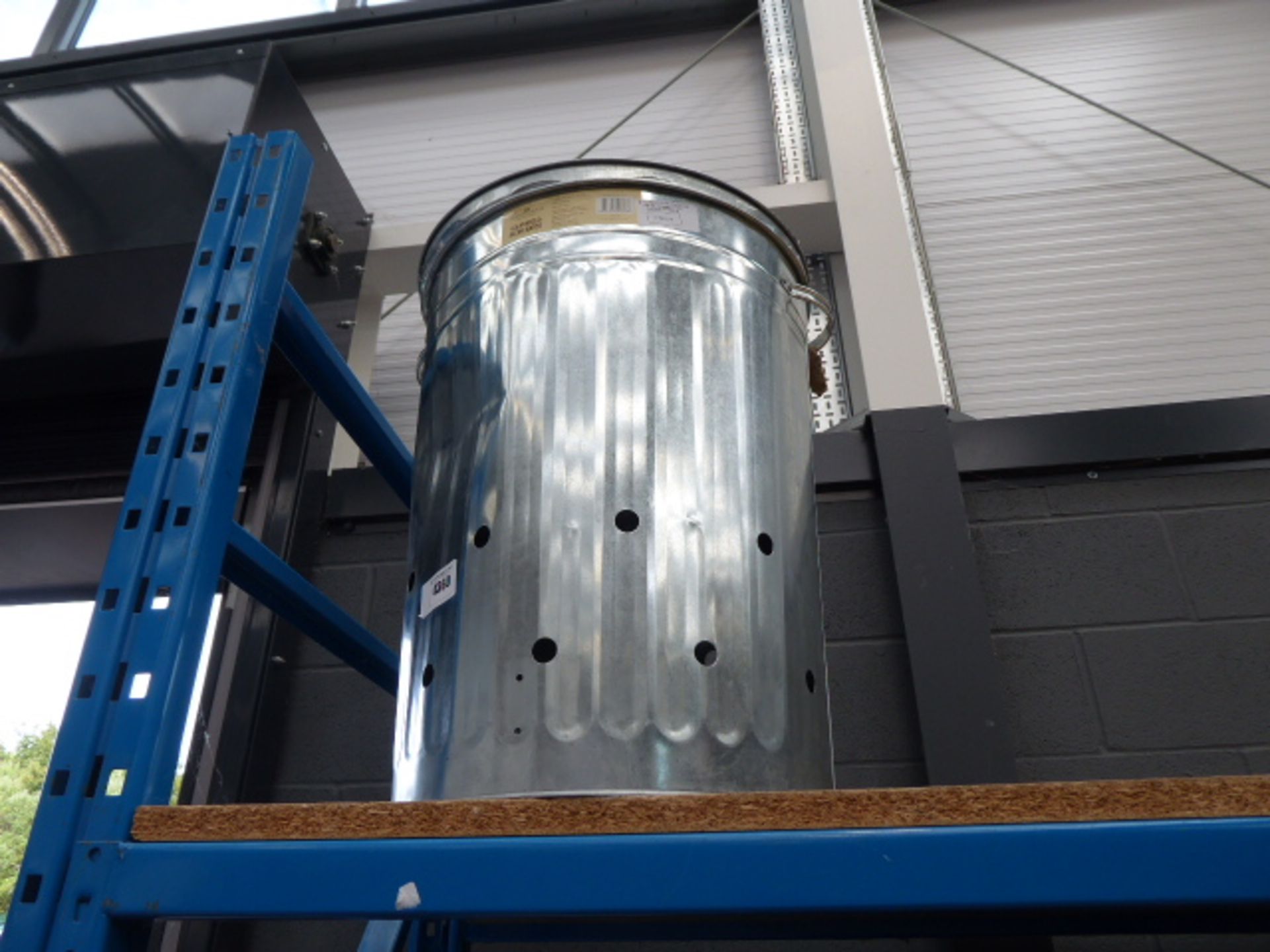 Galvanised incinerator burning bin