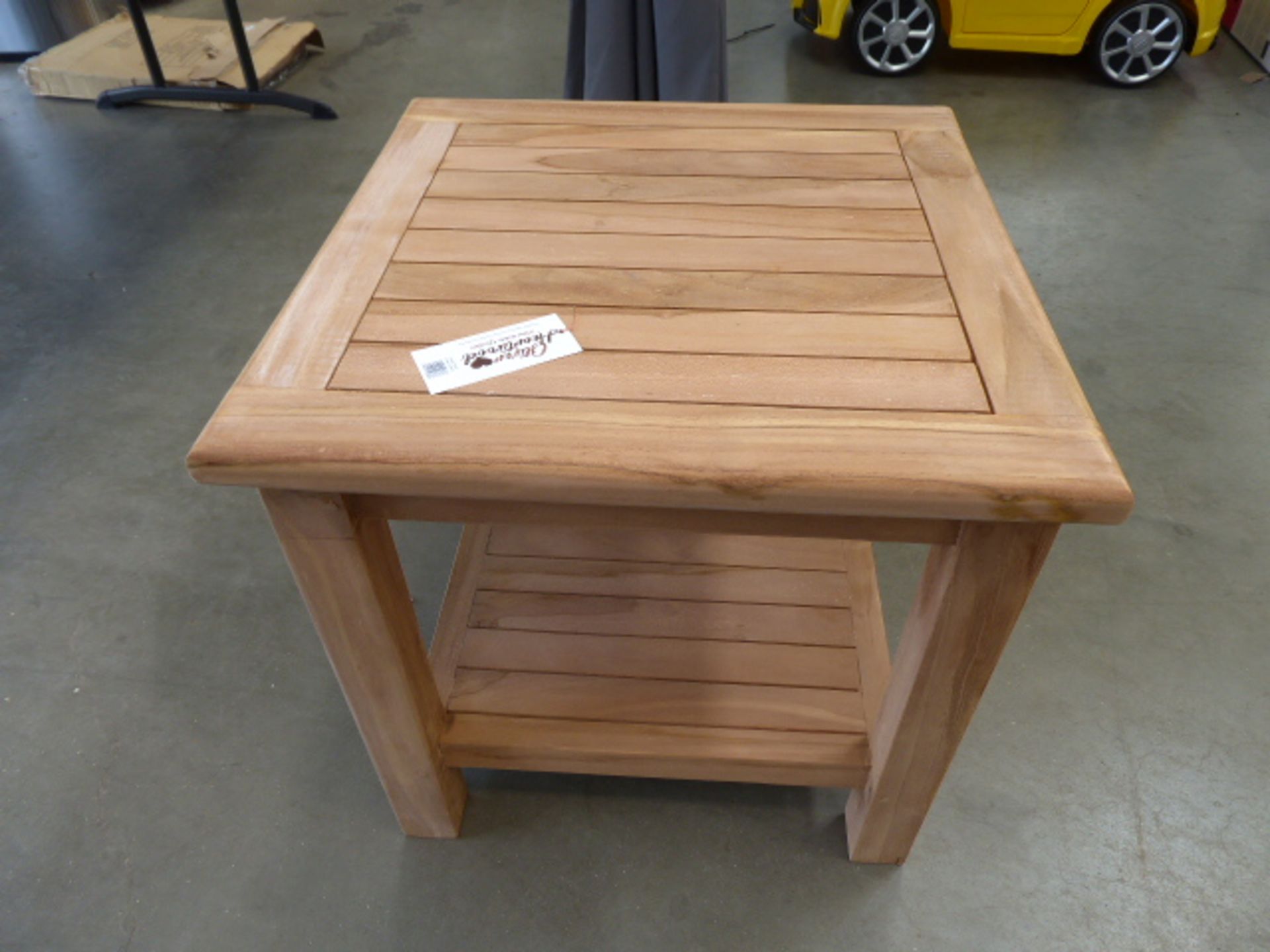 Boxed small 50 x 50 x 50 hardwood garden table
