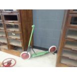 Wooden framed scooter in light green