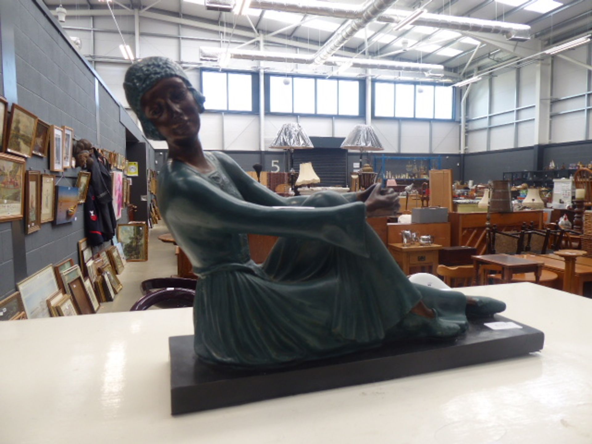 5007 1930's style reclining lady figure