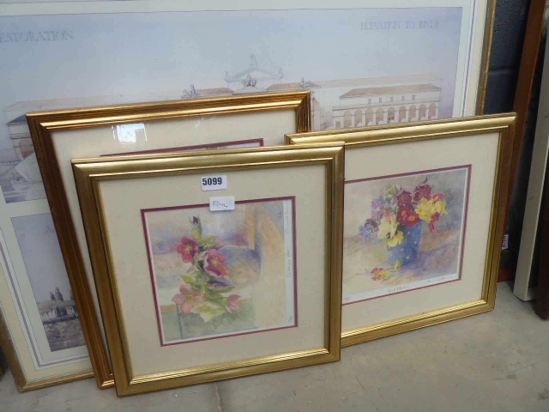 Collection of three prints of flowers