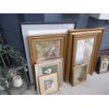 Large quantity of framed and glazed watercolours etc. Various scenes including wood scenes,