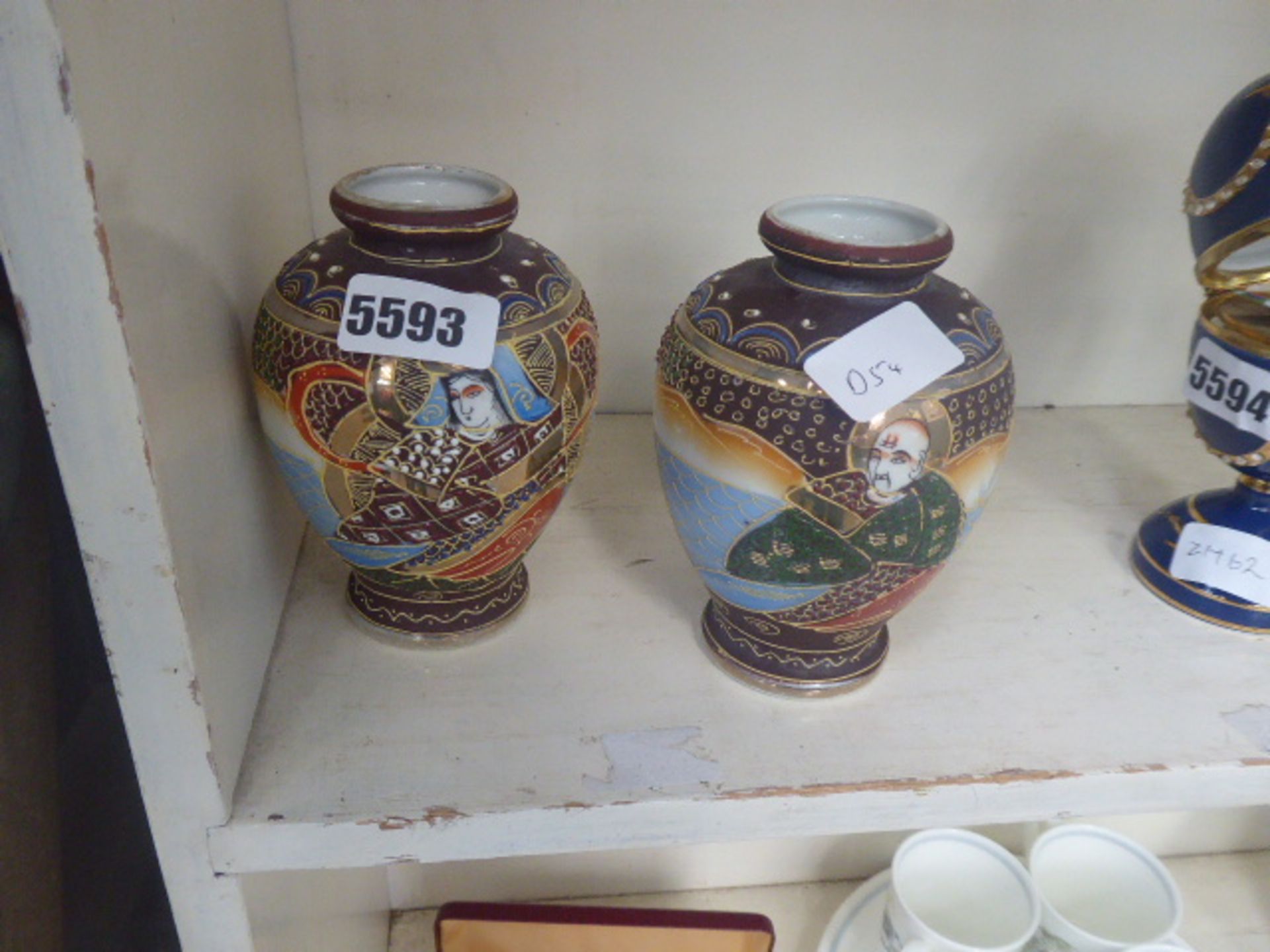 Pair of ceramic Japanese vases