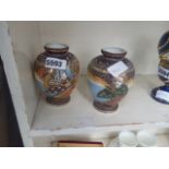 Pair of ceramic Japanese vases