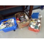 4 boxes containing glassware, china and household goods