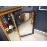 Rectangular mirror in dark wood frame