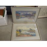 5068 Pair of rural watercolours with streams and woodland