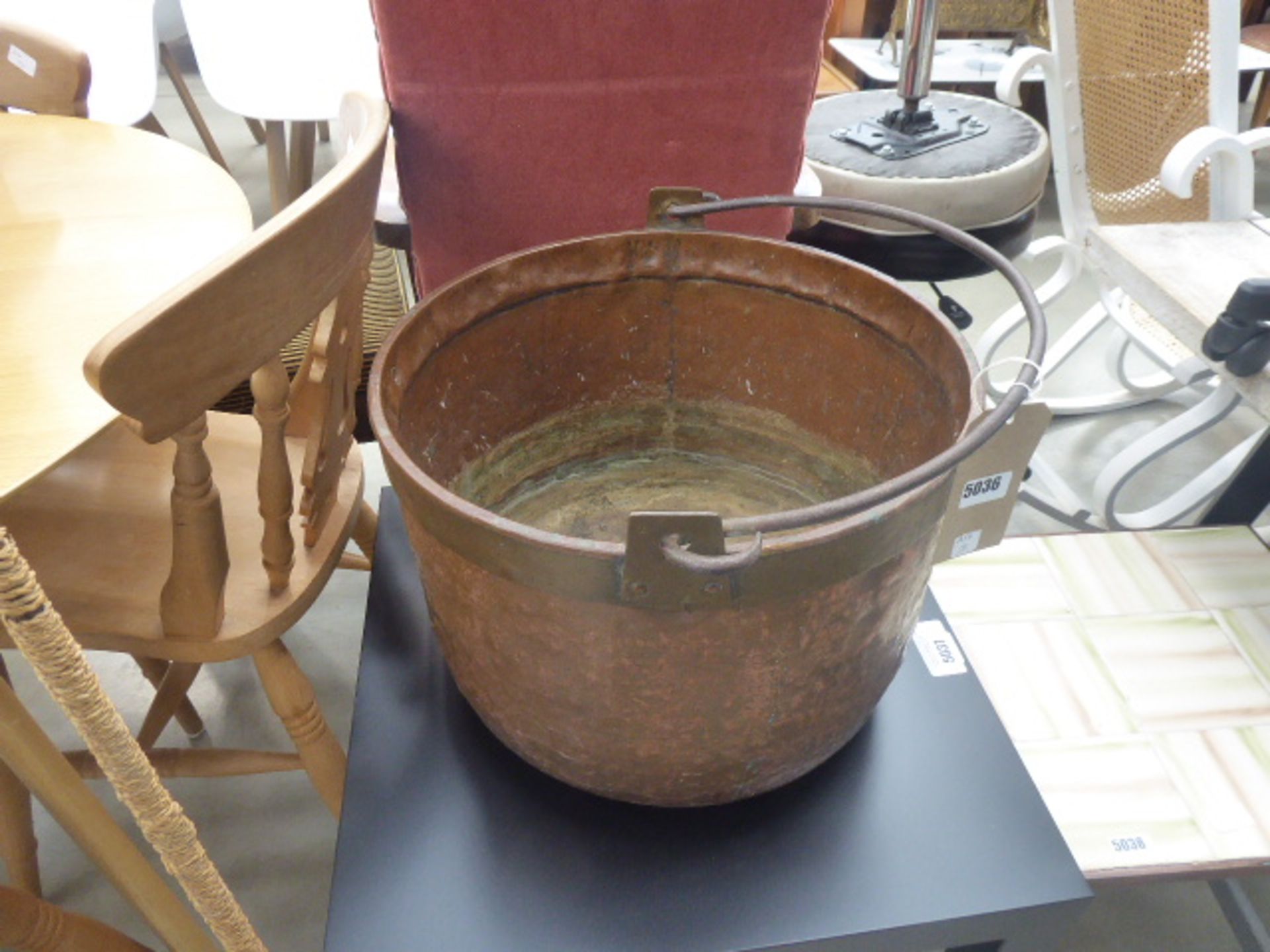 Large copper cauldron