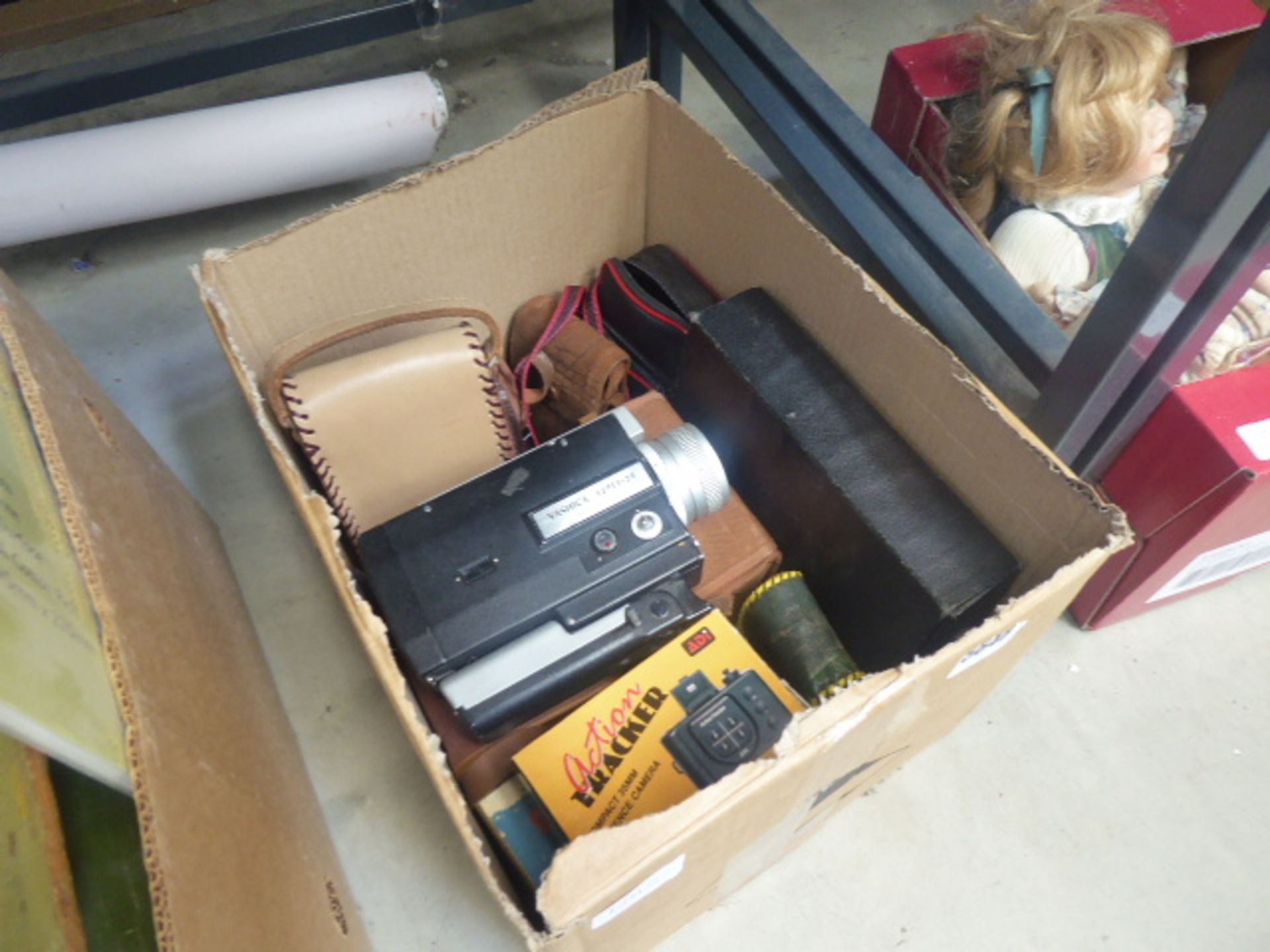 Box containing cameras